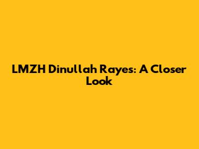 LMZH Dinullah Rayes: A Closer Look