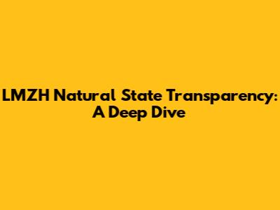 LMZH Natural State Transparency: A Deep Dive