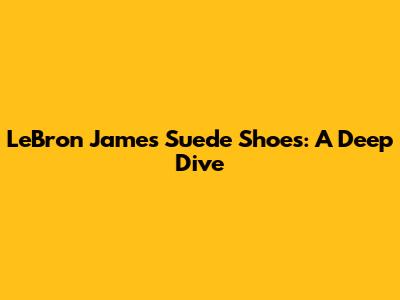 LeBron James Suede Shoes: A Deep Dive