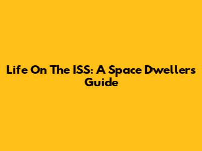 Life On The ISS: A Space Dweller's Guide