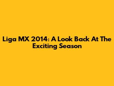 Liga MX 2014: A Look Back At The Exciting Season