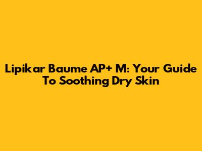 Lipikar Baume AP+ M: Your Guide To Soothing Dry Skin