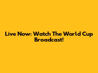 Live Now: Watch The World Cup Broadcast!
