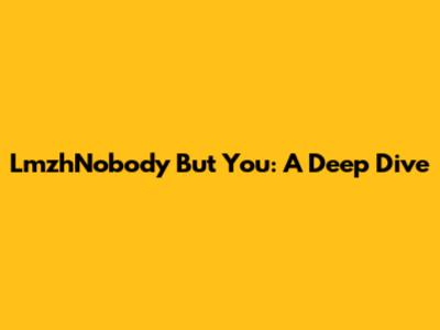 LmzhNobody But You: A Deep Dive