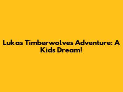 Luka's Timberwolves Adventure: A Kid's Dream!