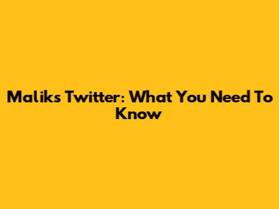 Malik's Twitter: What You Need To Know