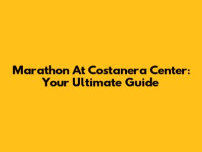 Marathon At Costanera Center: Your Ultimate Guide