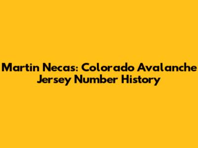 Martin Necas: Colorado Avalanche Jersey Number History