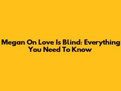 Megan On Love Is Blind: Everything You Need To Know