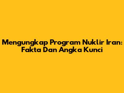 Mengungkap Program Nuklir Iran: Fakta Dan Angka Kunci