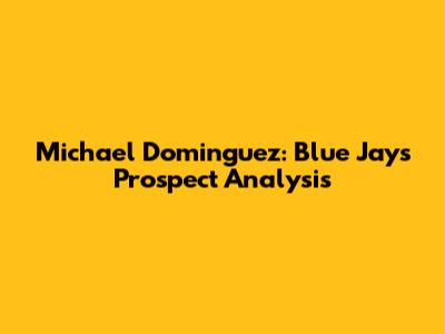 Michael Dominguez: Blue Jays Prospect Analysis