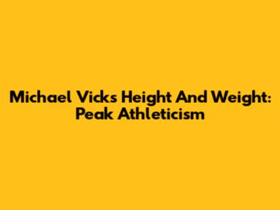 Michael Vick's Height And Weight: Peak Athleticism
