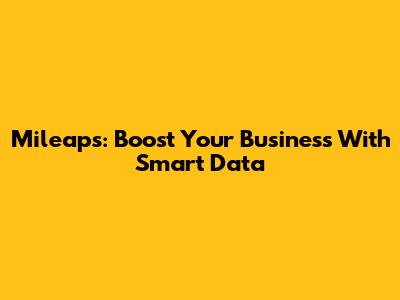 Mileaps: Boost Your Business With Smart Data