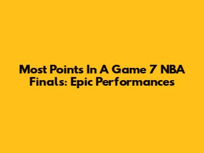 Most Points In A Game 7 NBA Finals: Epic Performances