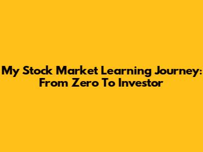 My Stock Market Learning Journey: From Zero To Investor