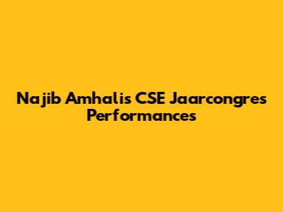 Najib Amhali's CSE Jaarcongres Performances