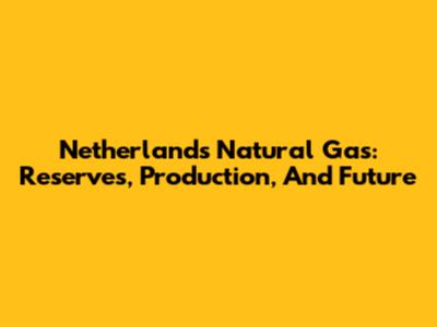 Netherlands Natural Gas: Reserves, Production, And Future