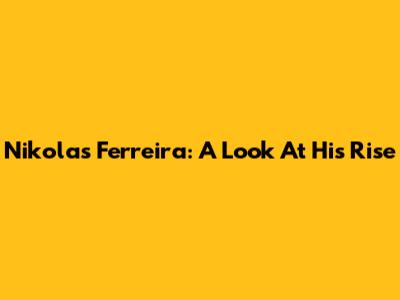 Nikolas Ferreira: A Look At His Rise
