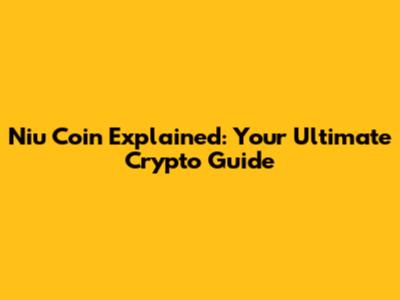 Niu Coin Explained: Your Ultimate Crypto Guide