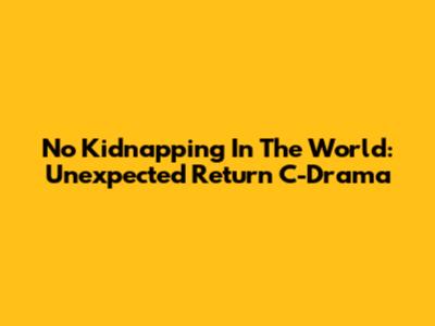 No Kidnapping In The World: Unexpected Return C-Drama