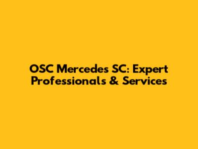 OSC Mercedes SC: Expert Professionals & Services
