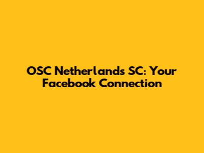 OSC Netherlands SC: Your Facebook Connection