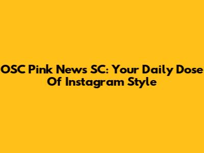 OSC Pink News SC: Your Daily Dose Of Instagram Style