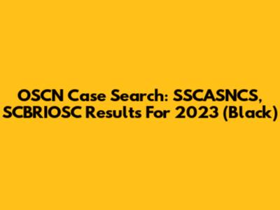 OSCN Case Search: SSCASNCS, SCBRIOSC Results For 2023 (Black)