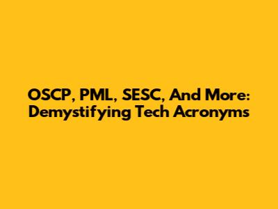 OSCP, PML, SESC, And More: Demystifying Tech Acronyms