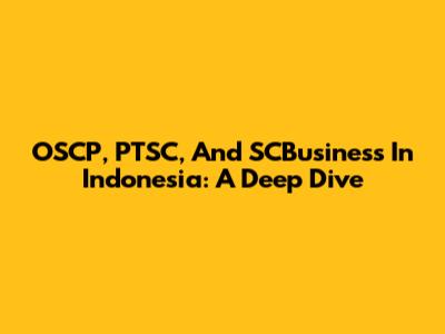 OSCP, PTSC, And SCBusiness In Indonesia: A Deep Dive