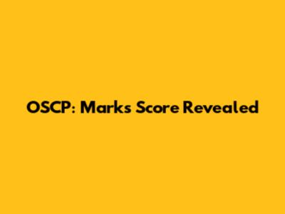 OSCP: Mark's Score Revealed