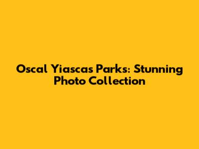 Oscal Yiascas Parks: Stunning Photo Collection