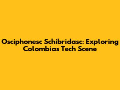 Osciphonesc Schibridasc: Exploring Colombia's Tech Scene
