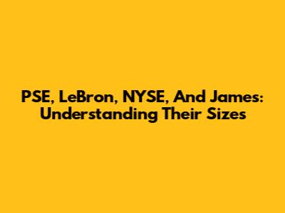 PSE, LeBron, NYSE, And James: Understanding Their Sizes