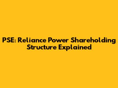 PSE: Reliance Power Shareholding Structure Explained