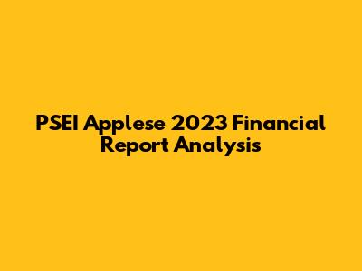 PSEI Applese 2023 Financial Report Analysis