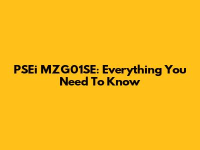 PSEi MZG01SE: Everything You Need To Know