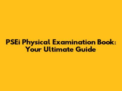 PSEi Physical Examination Book: Your Ultimate Guide
