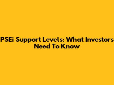 PSEi Support Levels: What Investors Need To Know
