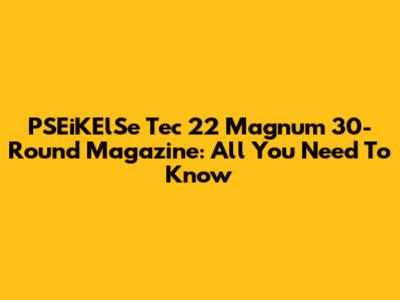 PSEiKElSe Tec 22 Magnum 30-Round Magazine: All You Need To Know