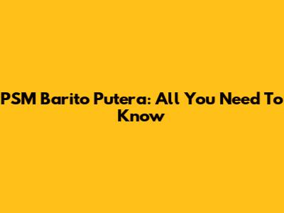 PSM Barito Putera: All You Need To Know