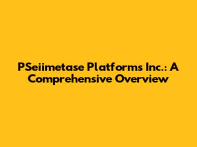 PSeiimetase Platforms Inc.: A Comprehensive Overview