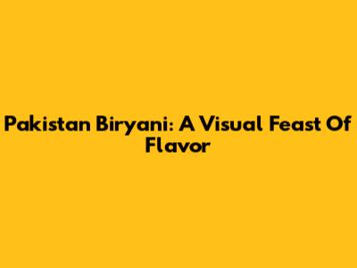 Pakistan Biryani: A Visual Feast Of Flavor