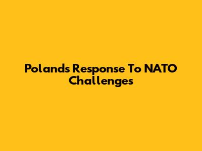 Poland's Response To NATO Challenges