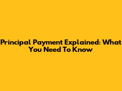 Principal Payment Explained: What You Need To Know