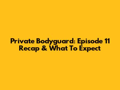Private Bodyguard: Episode 11 Recap & What To Expect