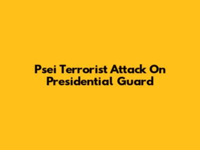 Psei Terrorist Attack On Presidential Guard
