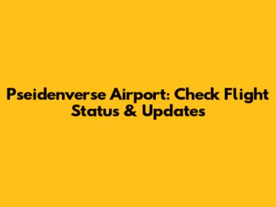 Pseidenverse Airport: Check Flight Status & Updates