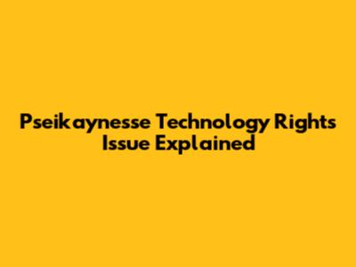 Pseikaynesse Technology Rights Issue Explained