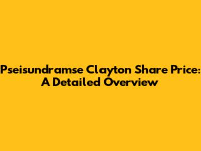 Pseisundramse Clayton Share Price: A Detailed Overview
